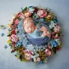 Tillbehör Nyfödd fotografering Props 50 cm Simulering Flower Wreath Baby Fotograf