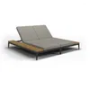 Camp Furniture High Quality Modern Outdoor Garden Chaise Lounger Patio Sun Lounge Sofa Wood Sunbed Beach Chair