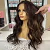 26 30 pulgadas Brasileño Reddish Brown Deep Wave Frontal Wig 180 Densidad de cobre Red Simulación rizada Peluca Hum Hd Lace Big