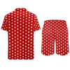 Men's Tracksuits Red White Polka Dot Men Desenou