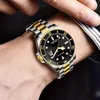 Business Mens Watch Fashion Trend Stainless Steel Green Ghost Diver Series Blue Gradual Gold Classic Mens Quartz Watches 240417