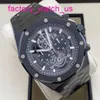 APダイビングウィストウォッチロイヤルオークシリーズオールブラックセラミック26343ce Tourbillon Hullowed Out Automatic Mechanical Mens Watches