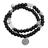 Bracelet perlé à double couche 1pc de style chinois pour femmes bijoux de chaîne d'amulette simple