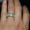 Anelli da matrimonio Shine Silver and Gold Women Ring Ring Round intarsiati zircone bianco zircon