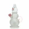 Colorful Snowman Thick Glass Bong Hookah Shisha Smoking Waterpipe Bubbler Pipes Filter Herb Tobacco Oil Rigs Bowl Portable Design Cigarette Holder DHL