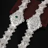 Muslim Trendy Women Kaftan Belts Gold Color Rhinestone Metal Waist Chain Arabic Chic Body Jewelry Luxury Morrocan Jewelry 240419
