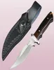 Nowe przybycie małe przetrwanie prosty nóż polowa 440C Satin Bowie Blade Pełny tang Ebony uchwyt stały noża ostrza ze skórzanymi sh4439368