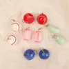 Orecchini penzolanti 1PAIR Giapponese e coreano divertimento Tennis Rugby Creative Children's Girl's Girl Heart Hook Gioielli