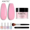 GLITTER AOKITEC DIPPING Powder Kit de imersão em pó de imersão natural unhas francesas seco decorações de arte decoração de manicure