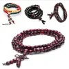 Brangle de prière Perles Mala 108 Bracelets 8 mm Bouddha Rosaire bouddhiste de bois de santal Natural Bouddha Rosaire Unisexe Men Bracelets Bangles bijoux