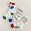 Socks Children's Socks in Spring and Summer Thin Rainbow Mesh Socks Amusement Park voor jongens en meisjes drie paren