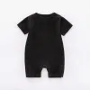 Enstycken 100% bomull sommar baby rompers nyfödd spädbarn sömn och lek jumpsuit pojkar flickor mjuk bekväm utgift kort ärm