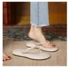 Slippers Ladies Shoes On Sale 2024 Fashion Metal Chain Women's Summer Flat Casual Beach Flip Flops For Women Chaussure Femme