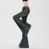 Женские джинсы винтажные пэчворки рассеяли женщины с низкой талией, женщина, случайные тощие колокольчики джинсовые штаны Femme