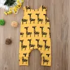 Endelar Citgeett Summer Cartoon Toddler Baby Boy Girl Cotton Deer Romper Yellow Cute Jumpsuit Outfit Sunsuit Clothes