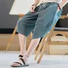 Men's Shorts Japanese Men Cotton Harem Pants Summer Sweatpants Casual Loose Pocket Big Size Wide-legged Streetwear Clothing