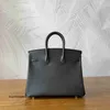 Designer Women Epsom Leather Handbag 7A Modello di cera in pelle genuina Blackqqycuq