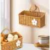 Baskets Storage Containers Japanese Storage Basket Imitation Cane Woven Wicker Basket Wall Hanging Fruit Basket Strong And Durable