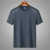 Big Size 5xl Summer Mens t-shirts t-shirts Shirt respirant séchable rapide couleur solide sportswear imprimé le cou rond Men T-shirt Ice Silk Sleeve