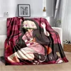 Battaniye anime iblis avcısı kimetsu no Yaiba polar battaniye nezuko Kamado Tanjiro Kamado Yumuşak Yatak Yatak Yatak Çekim Isınma Kapağı T240422