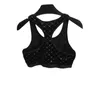 여자 2 피스 팬츠 디자이너 새로운 여성 벨벳 요가 운동 체크 무늬 조끼 (흉부 패드 포함) 및 탄성 꽉 레깅스 QGM8