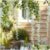 45 -Zoll -Dekorative Wisteria Kränze künstliche Blumen gefälschte Weinreta Hängende Girlande Seidenblume Home Hochzeit Dekora DH0B4