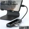 USB Hubs Computer Hub Adaptateur de dongle portable 4 ports Extension C Acositez les accessoires de livraison de la station d'accueil.