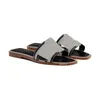 Designer sandaler tofflor oran sandal glider läder guld kalvskinn rose blek epsome denim rouge kalvskinn kvinnors storlek 35-42JSRB#