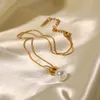 Designer Retro -Stil Anhängerartikel für Frauen plattiert 18 Karat Gold Edelstahl Hochglanz Perlenanhänger Bankett Hochzeitsfeier Schmuck kostenlos Versand