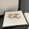 Pendientes chapados en oro de 18k 925 diseñadores de marca de lujo de plata