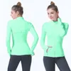 LU-066 Seedless Dresses For Woman Yoga Jacket Sport Coat Fitness Jacket Quick Dry Activewear Top Solid Zip Up Sweatshirt Kvinnors högkvalitativa långa ärmar Hot Selling