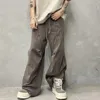 Pantaloni da uomo Design di alta qualità Sense il profilo industriale pesante cucitura a gamba larga alla moda vintage casual vintage casual