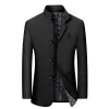 Jackets Men Suit Jackets Blazer Coat Slim Fit Smart Casual Roupas de moda de primavera Asiático Single Basted Black New Chegada M4XL