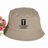 Berets Summer Fisherman Cap I Pooped Today Print Bucket Hat People Girl Ladies Outdoor Panama Fishing Caps