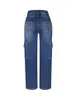 Dżinsy ładunkowe dżinsy damskie designer spodnie kobiety kieszeń s-xxl długi płomień luz Mid Mid Zipper Fly Poliester Dżinsowe dżinsowe dżinsy workowe dżinsy y2k dżinsy goth