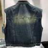 Weste im Stil von Frauen im Stil von Frauen ärmellose Denim Shirt Frauen Weste Mantel gepolstert Schulter lässig Herbst Oberbekleidung Strickjacke Strickjangel