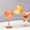 Weingläser Champagner Wasserbecher Kristalllicht Retro Goblet Home Orange rotes Glas Hochwertig Bordeaux Trinken
