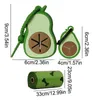 Disper al dispensatore di sacchetti di cacca di abbigliamento per cani 2 in 1 Pieto di mantenza Doggy Avocado Silicone portatile