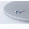 Stud Earrings 925 Sterling Silver Romantic Colorful Prevent Allergy Zircon For Women Wedding Statement Fine Jewelry B013