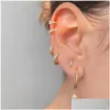 Hoop Huggie Mini Small Earrings For Women Men Cubic Zirconia Minimalist Gold Sier Color Ccute Jewelry Pendientes 5Mm-1M Drop Delivery Dhspq
