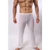 Hirigin Mens Sexy Soft Mesh Sheer Seethrough Stretch Hosen Hosen Nachtwäsche transparente Männer Homewear 240419