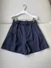 Women's Shorts 2024 Women Fashion Loose Casual Belt High Waist Linen 0415
