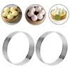 Baking Tools 10 Pcs Circular Stainless Steel Tart Ring Tower Pie Cake Mould Perforated Mousse 8cm