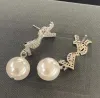 Ny mode Pearl Charm Drop Dangle Earring Aretes Luxury Designer Silver Letter Ear Stud Women's Party Wedding Jewelry Earrings Earnows