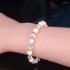 Les femmes de brin imitent le bracelet de perles de cuivre en cristal 8 mm de luxe exquis bijoux fait à la main Gift Street Party