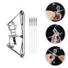 Arrow Mini Bow Pulley Outdoor Shooting Toy Metal Models Compound Archery Stainless Steel Miniature Crossbow Child Kids For hunting