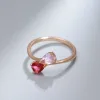 Bands SYOUJYO Pink Natural Zircon Simple Slim Rings For Women 585 Rose Golden Romantic Jewelry Gift