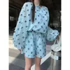 Womens Tracksuits Nnes Designer Blouses Ce Summer New Fashion Flocking Letter Breathable Lightweight Shirt Topaddstraight Shorts Set D Dhrw9