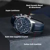 Sugess Pilot Watch Handwind Chronograph Mechanical Wristwatches Luminous Skeleton Men Watches Crystal Sapphire Leather 240419