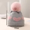 Accessories Winter Baby Knitted Hat Cute Heart Jacquard Beanie Cap for Newborn Girls Boys Beanies Autumn Warm Infant Toddler Crochet Hats